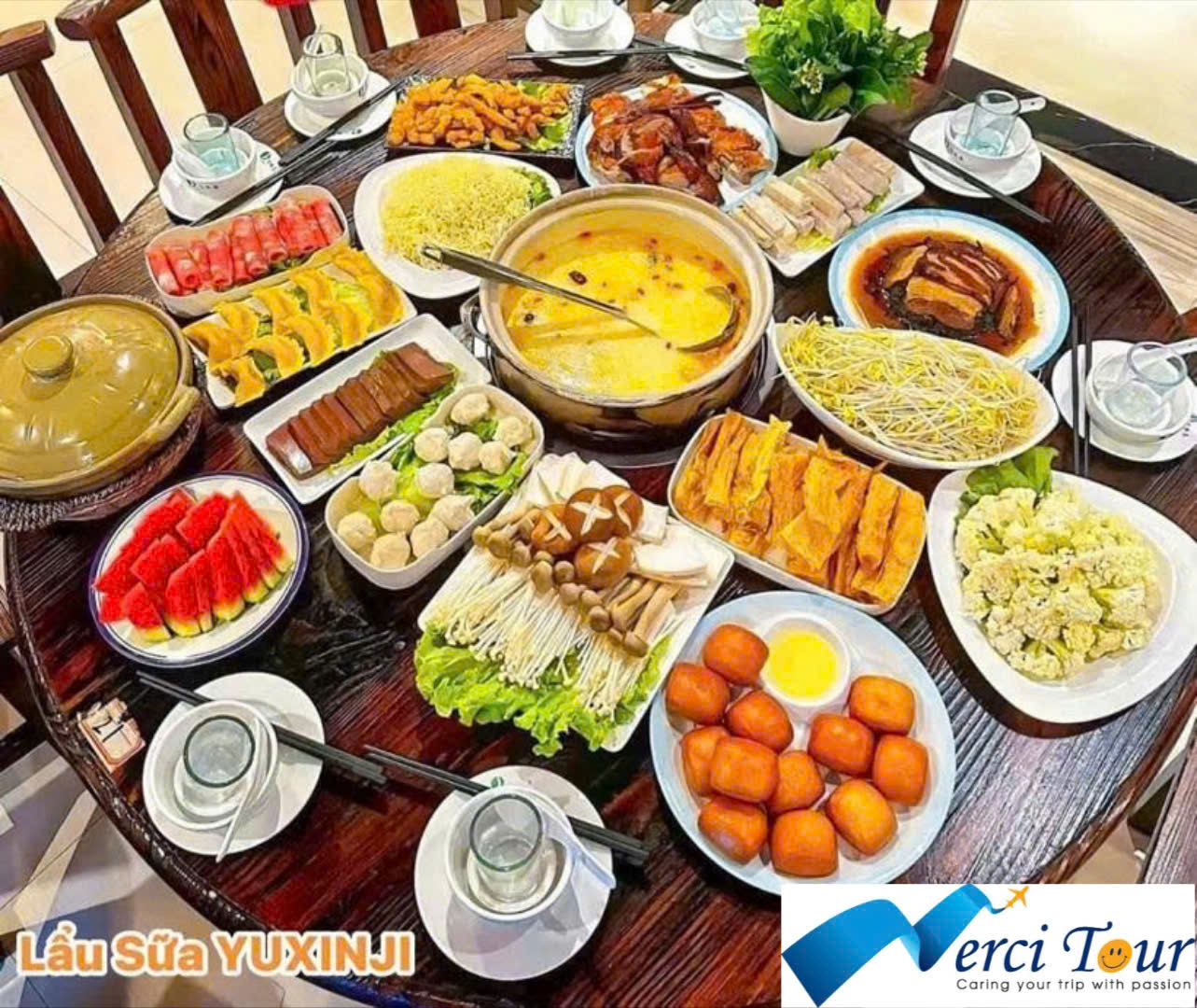 Lẩu sữa trứ danh YUXINJI Đông Hưng Trung Quốc 